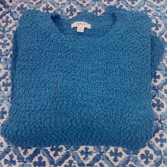 Turquoise Popcorn Sweater - Picture 2 of 5